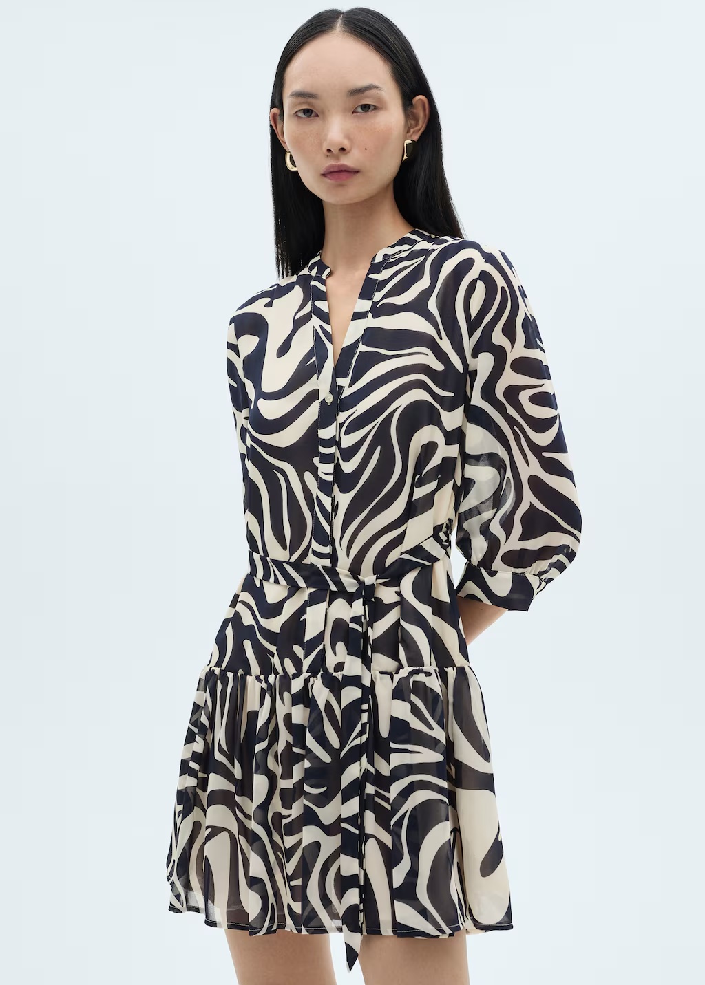 Ruffled printed dress
