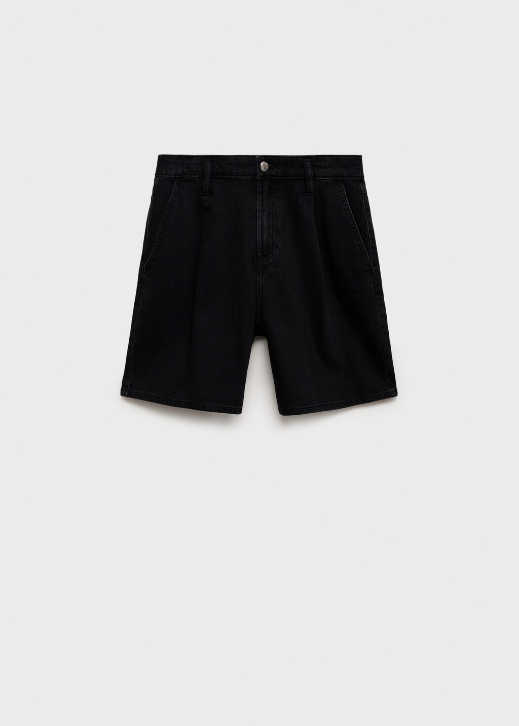 Mid-rise denim bermuda shorts with pleats 10 Mid-rise denim bermuda shorts with pleats