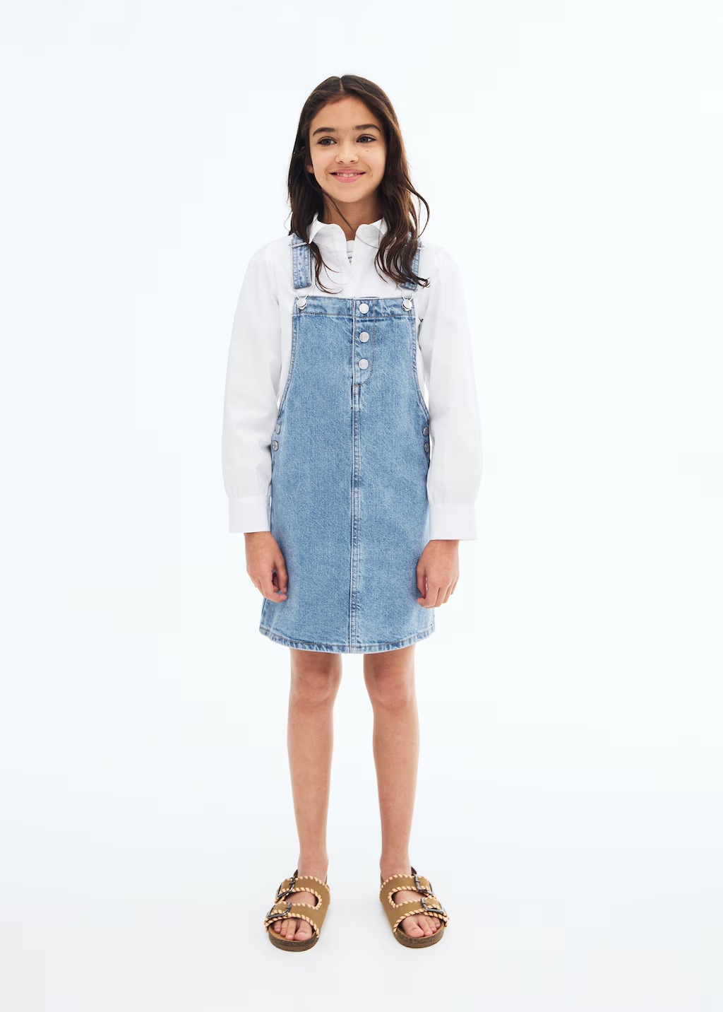 Short denim pinafore