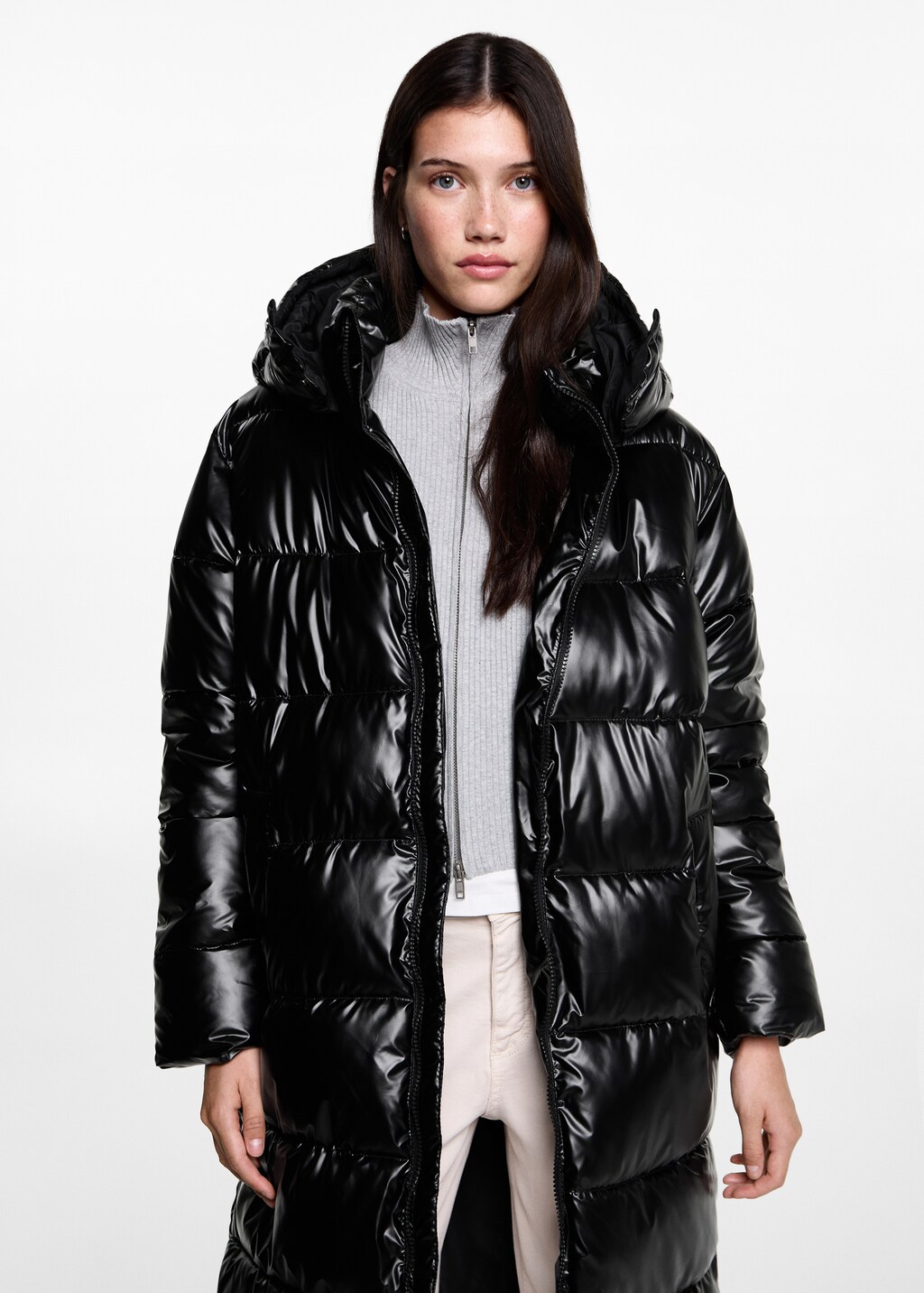 Quilted long coat