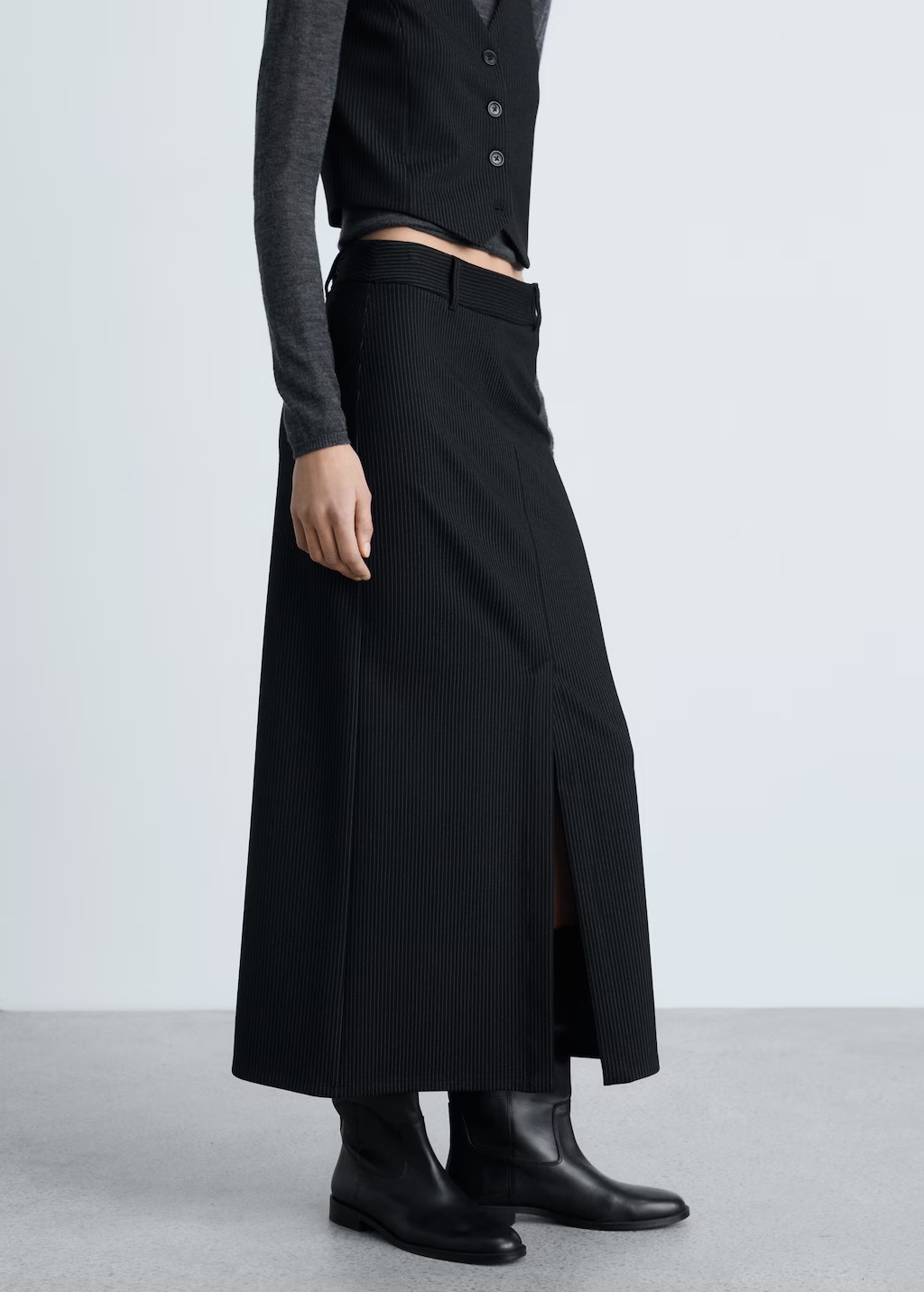Pinstripe suit skirt