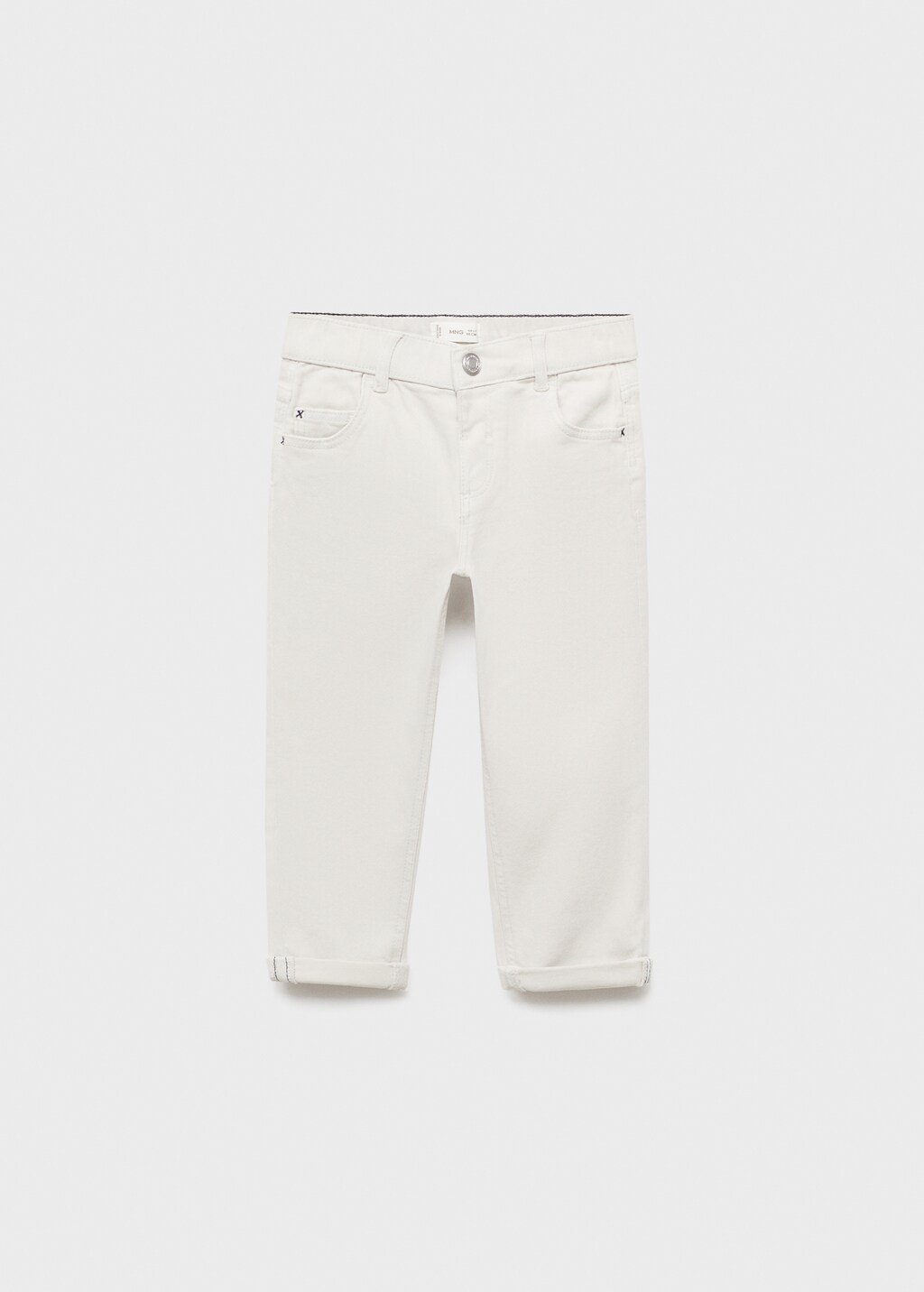Turned-up straight jeans
