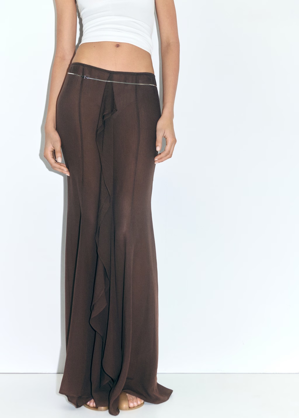 Maxi-skirt with ruffle detail