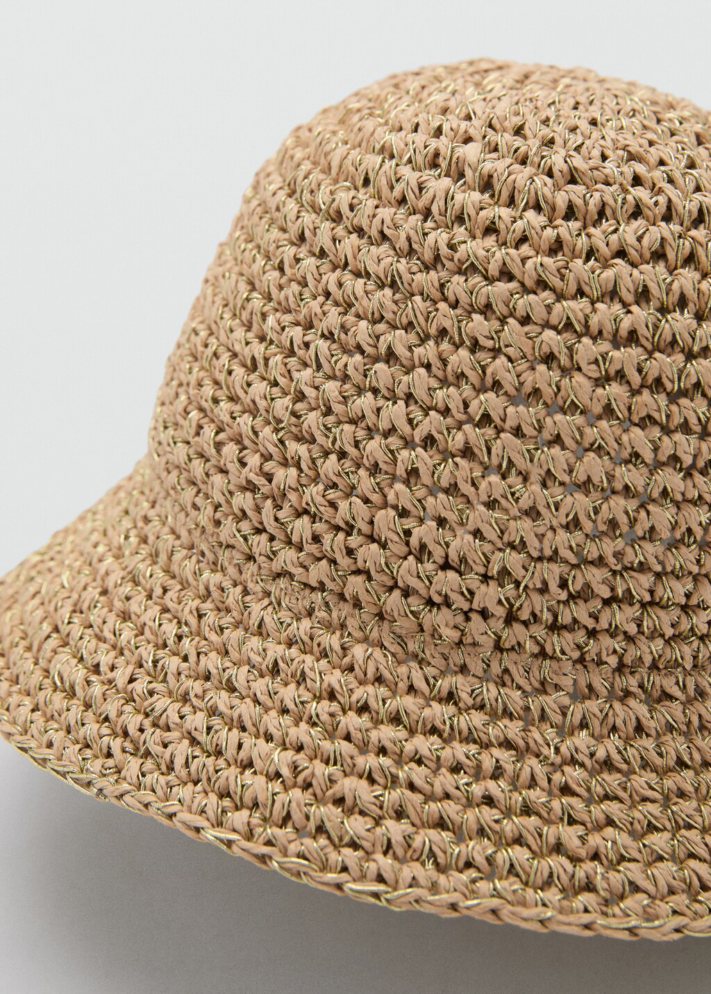 Lurex straw bucket hat
