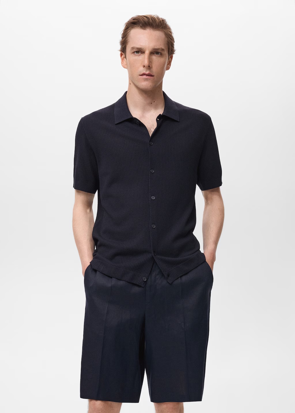 Rib-knit shirt