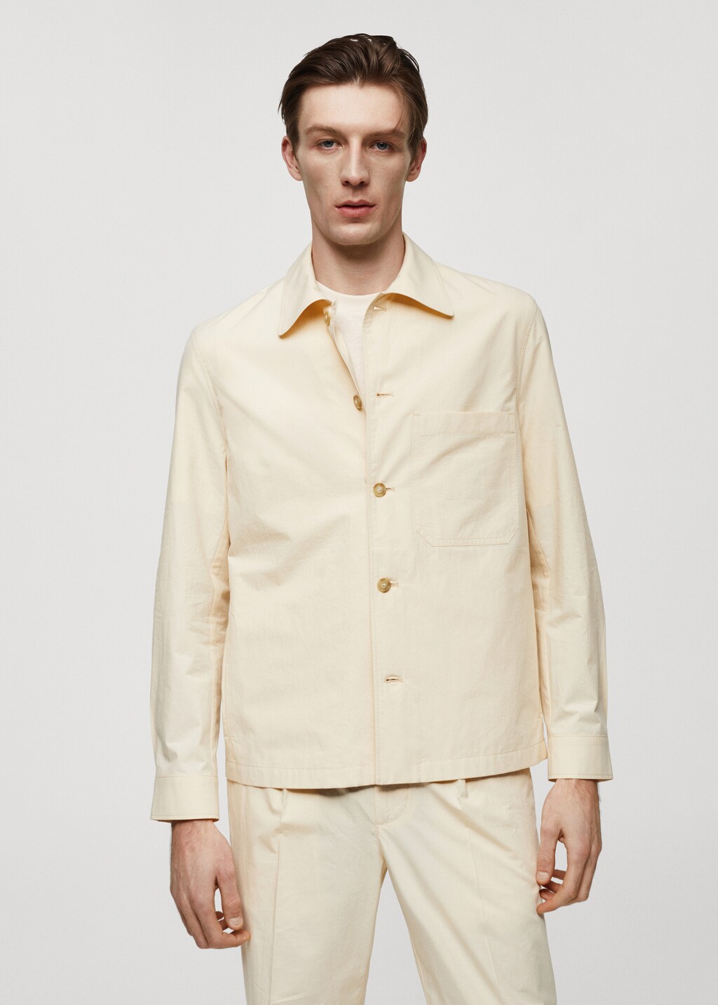 100% cotton overshirt with pocket