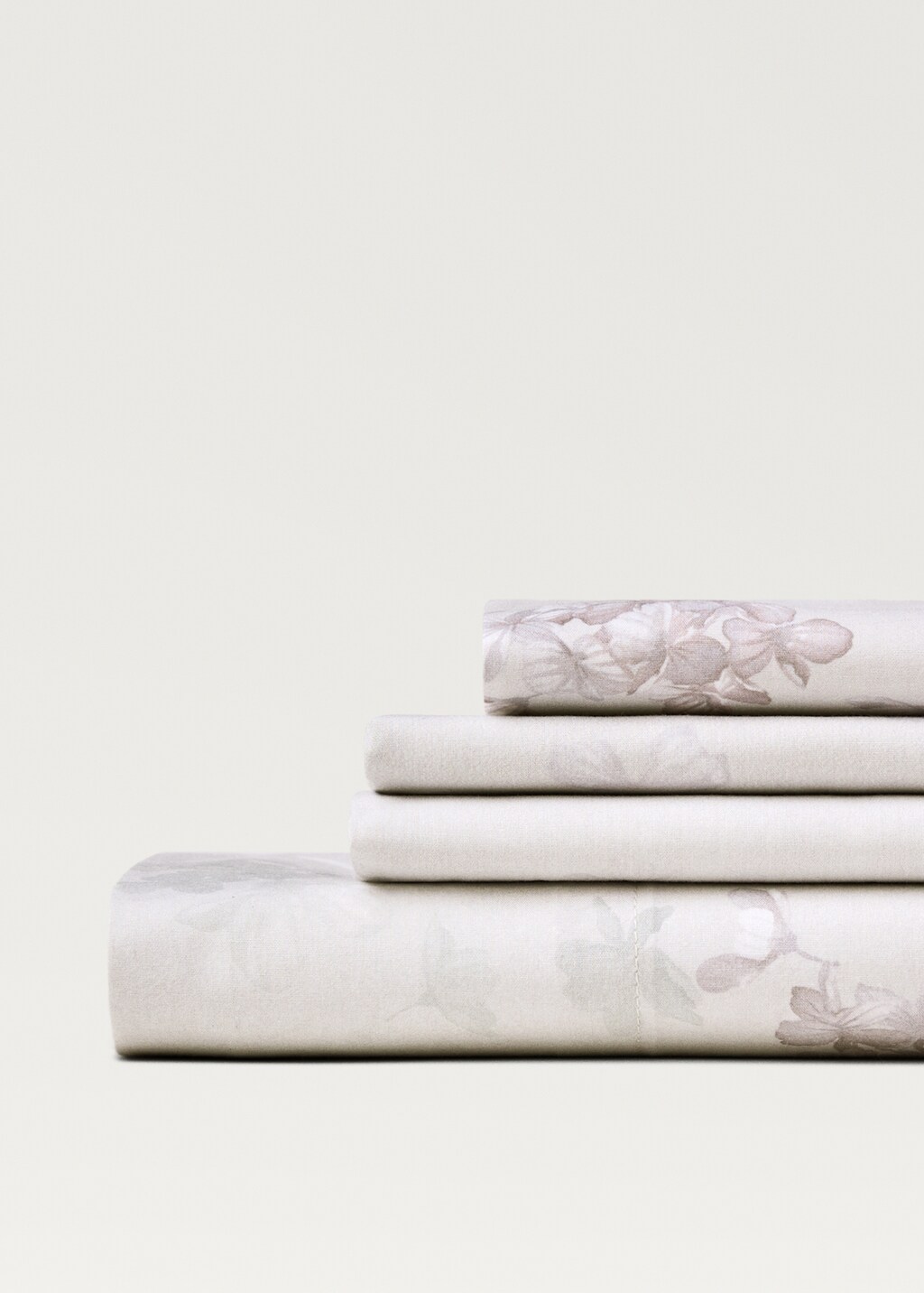 Percale cotton top sheet with romantic flower print for 90 cm bed 3 Percale cotton top sheet with romantic flower print for 90 cm bed