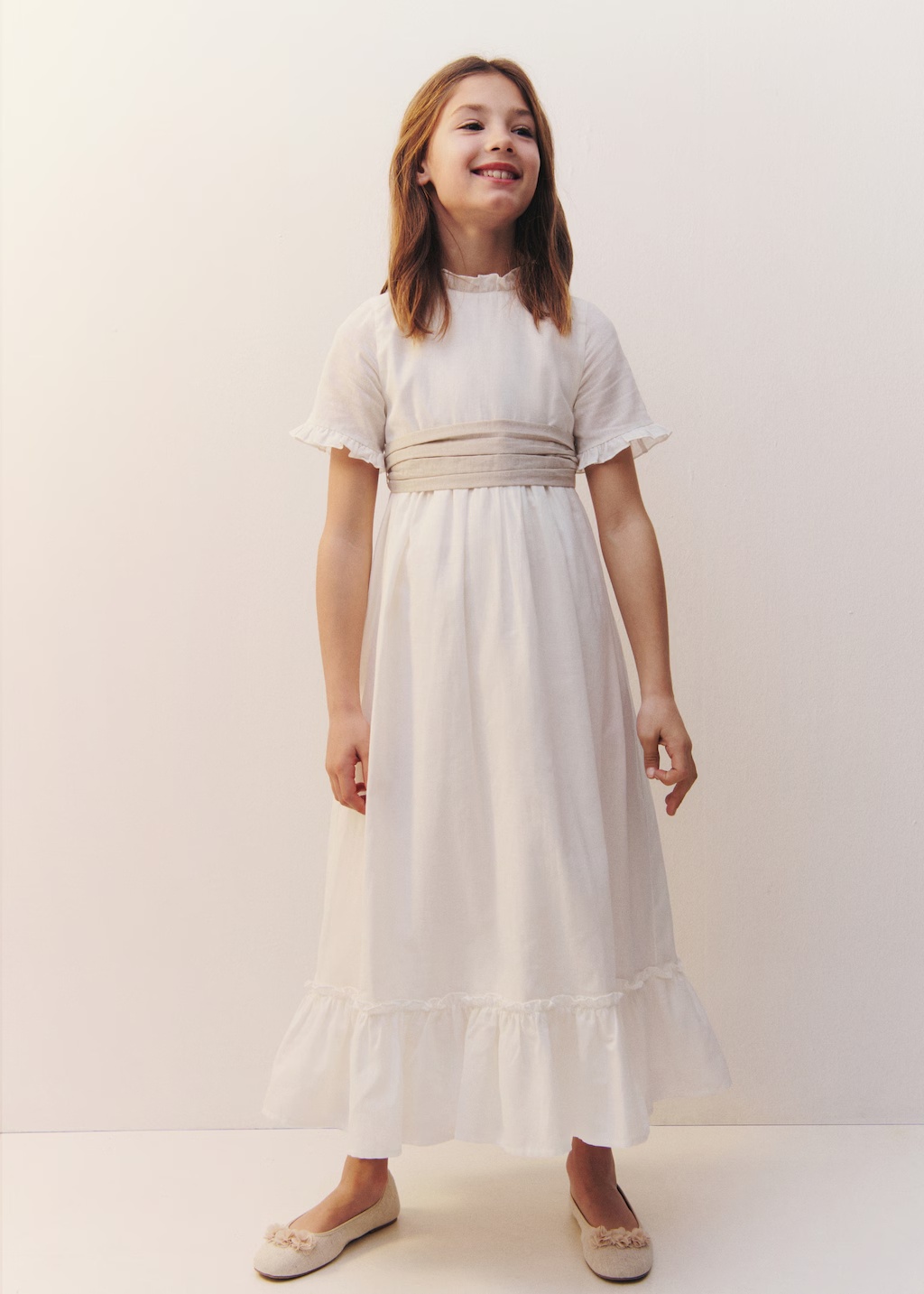 Ruffled linen dress