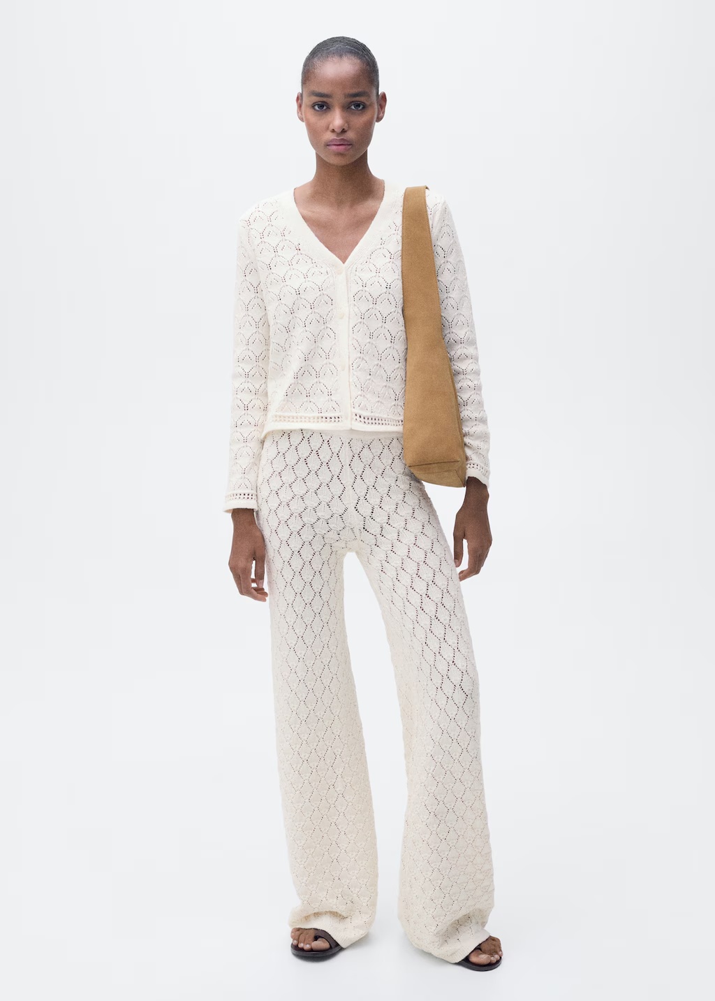 Straight-fit openwork knitted pants 3 Straight-fit openwork knitted pants