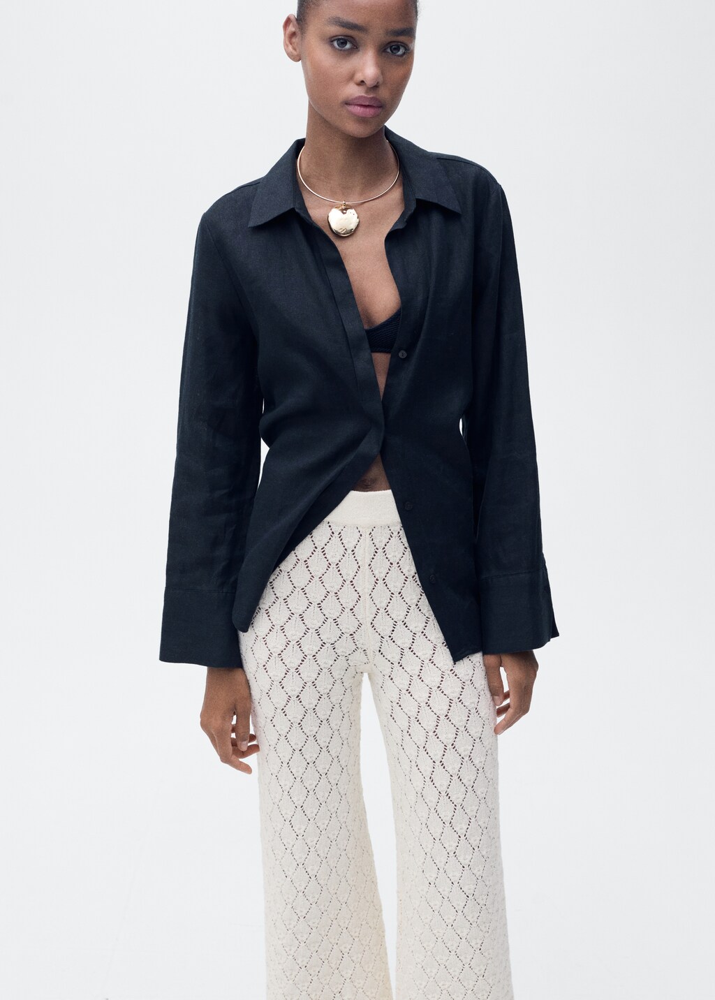 Straight-fit openwork knitted pants 5 Straight-fit openwork knitted pants