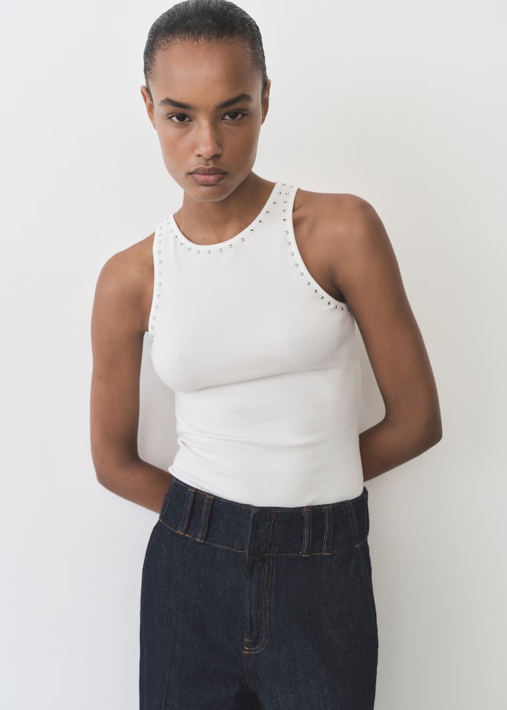 Cotton top with stud detail