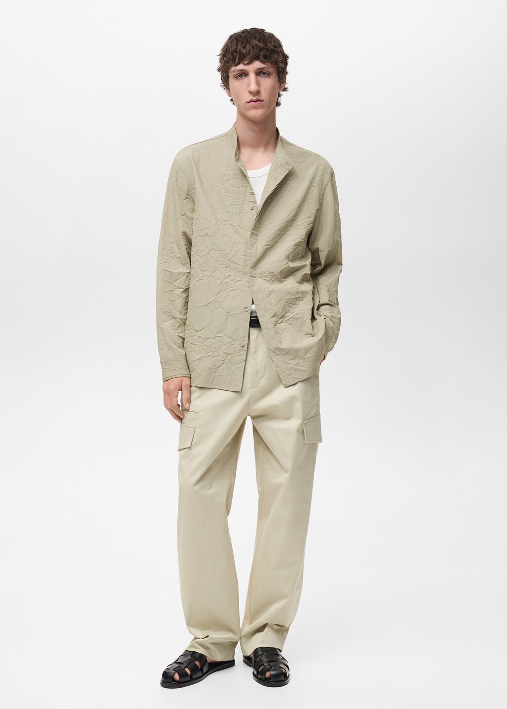 Crew-neck shirt with wrinkled effect 3 Crew-neck shirt with wrinkled effect