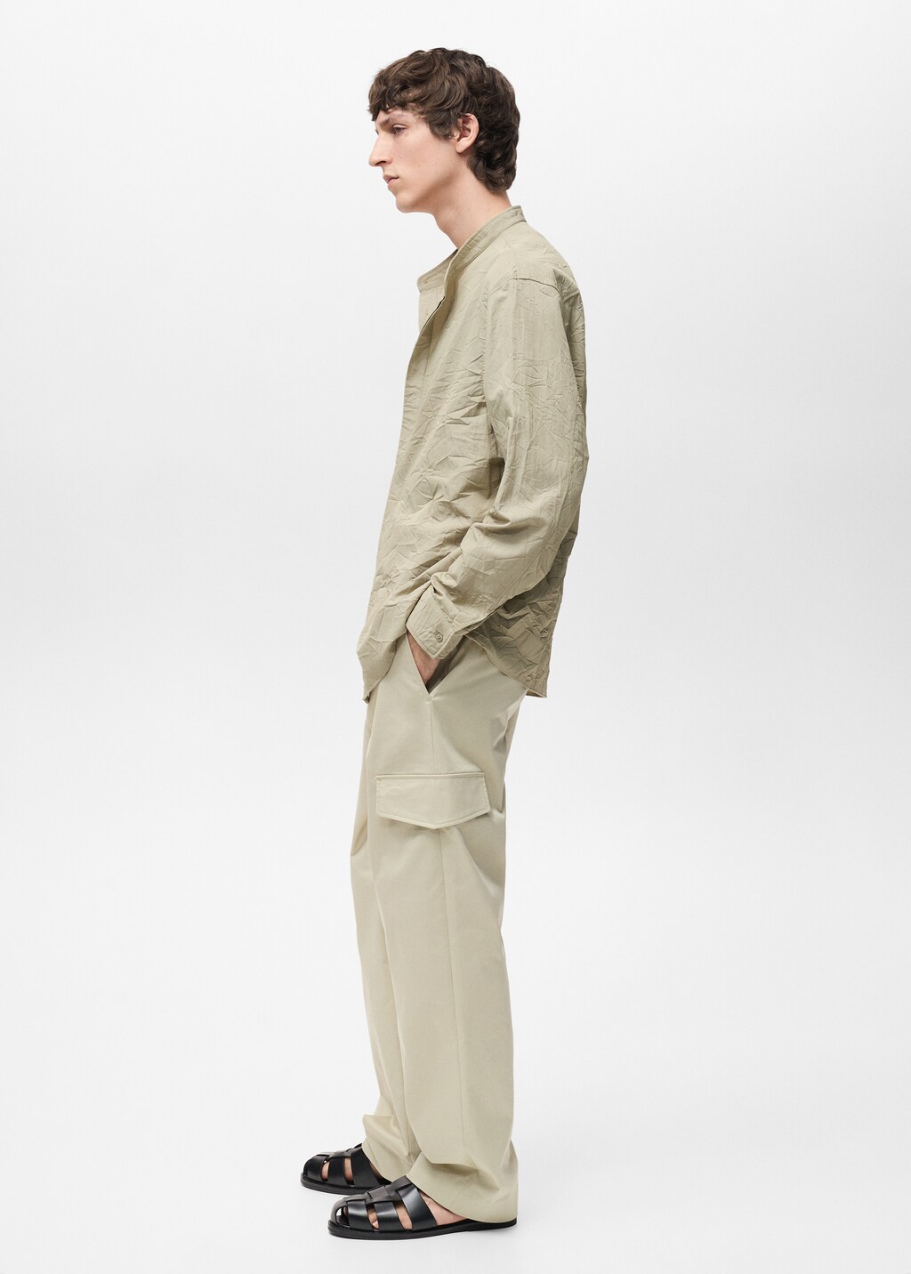 Crew-neck shirt with wrinkled effect 6 Crew-neck shirt with wrinkled effect