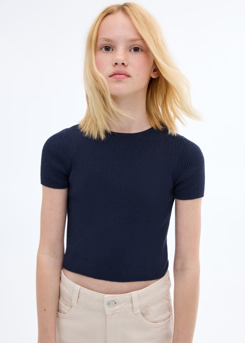 Ribbed  knit t-shirt