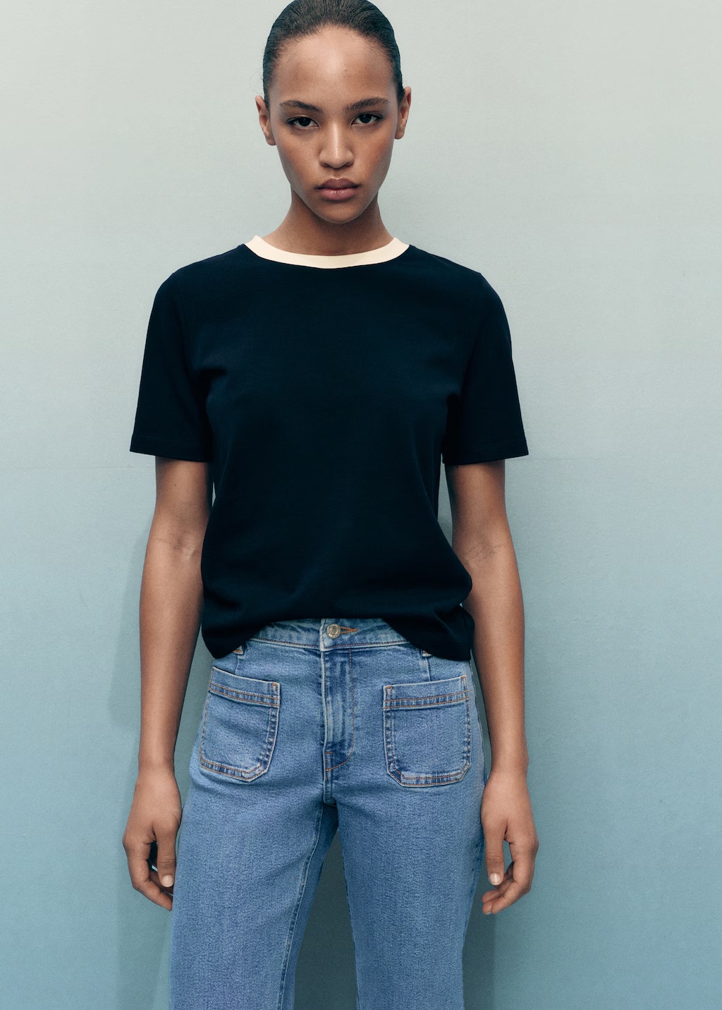 Flared cropped jeans with pockets 5 Flared cropped jeans with pockets
