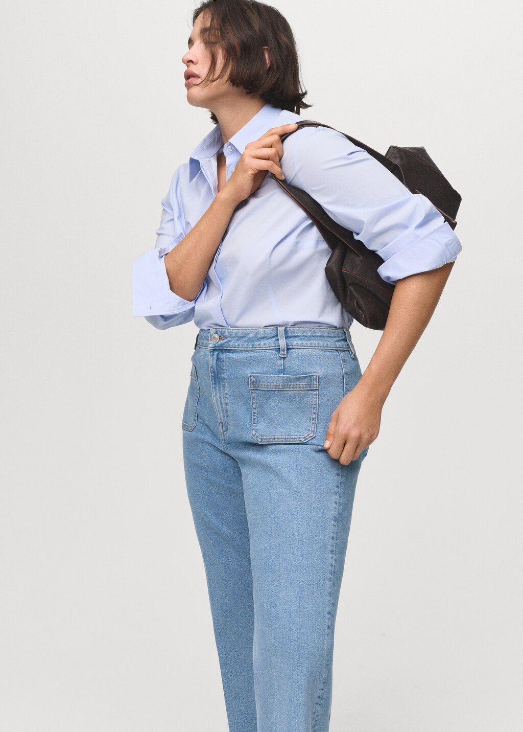 Flared cropped jeans with pockets 8 Flared cropped jeans with pockets
