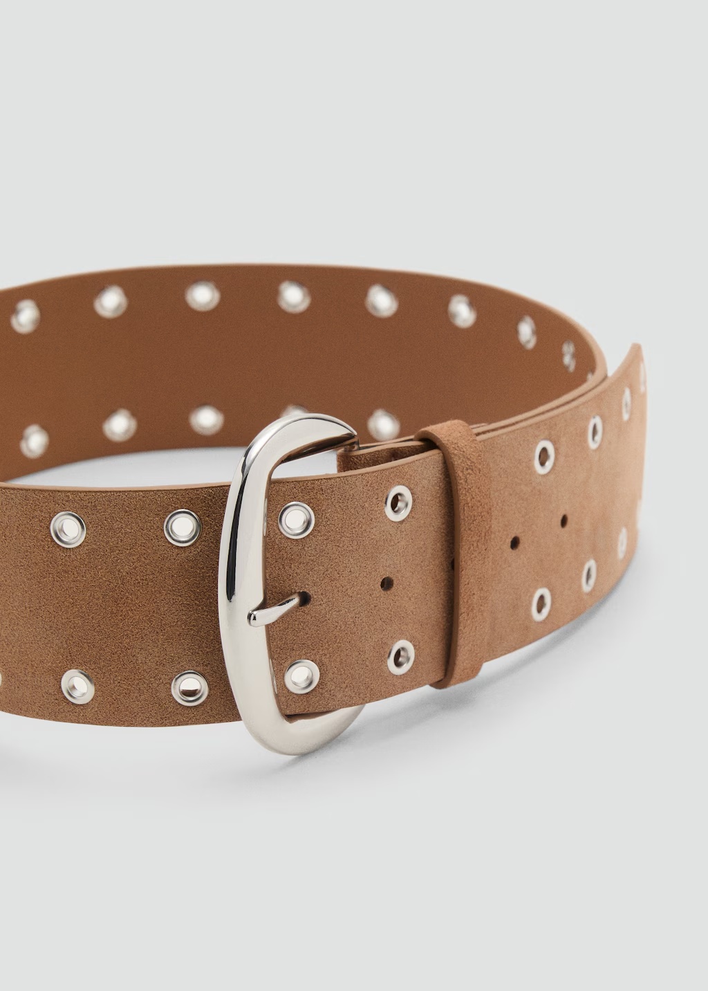 Wide studded leather belt