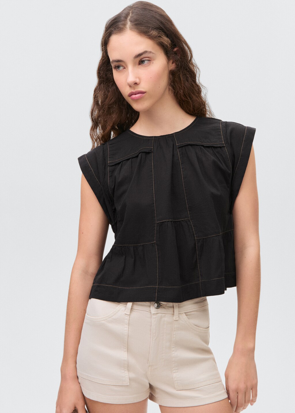 Decorative seam blouse