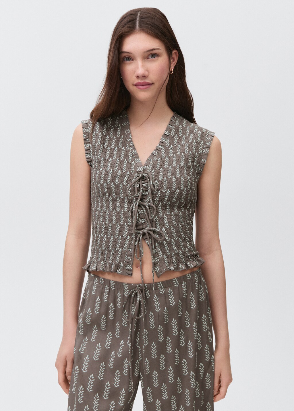 Blouse with gathered bows