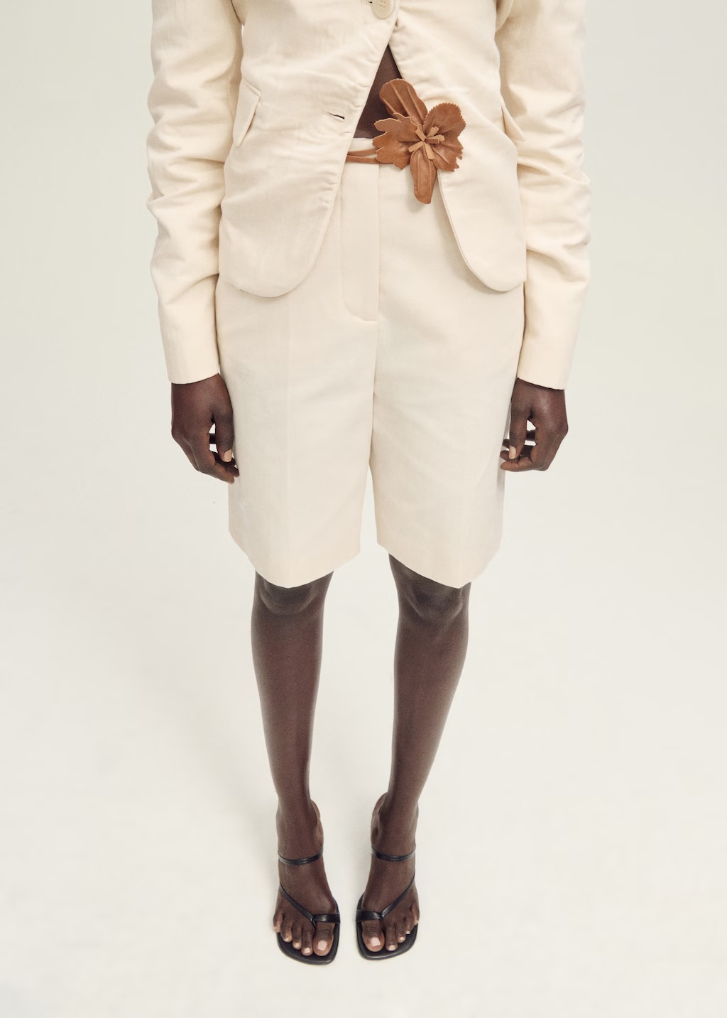 Linen-blend suit bermuda shorts