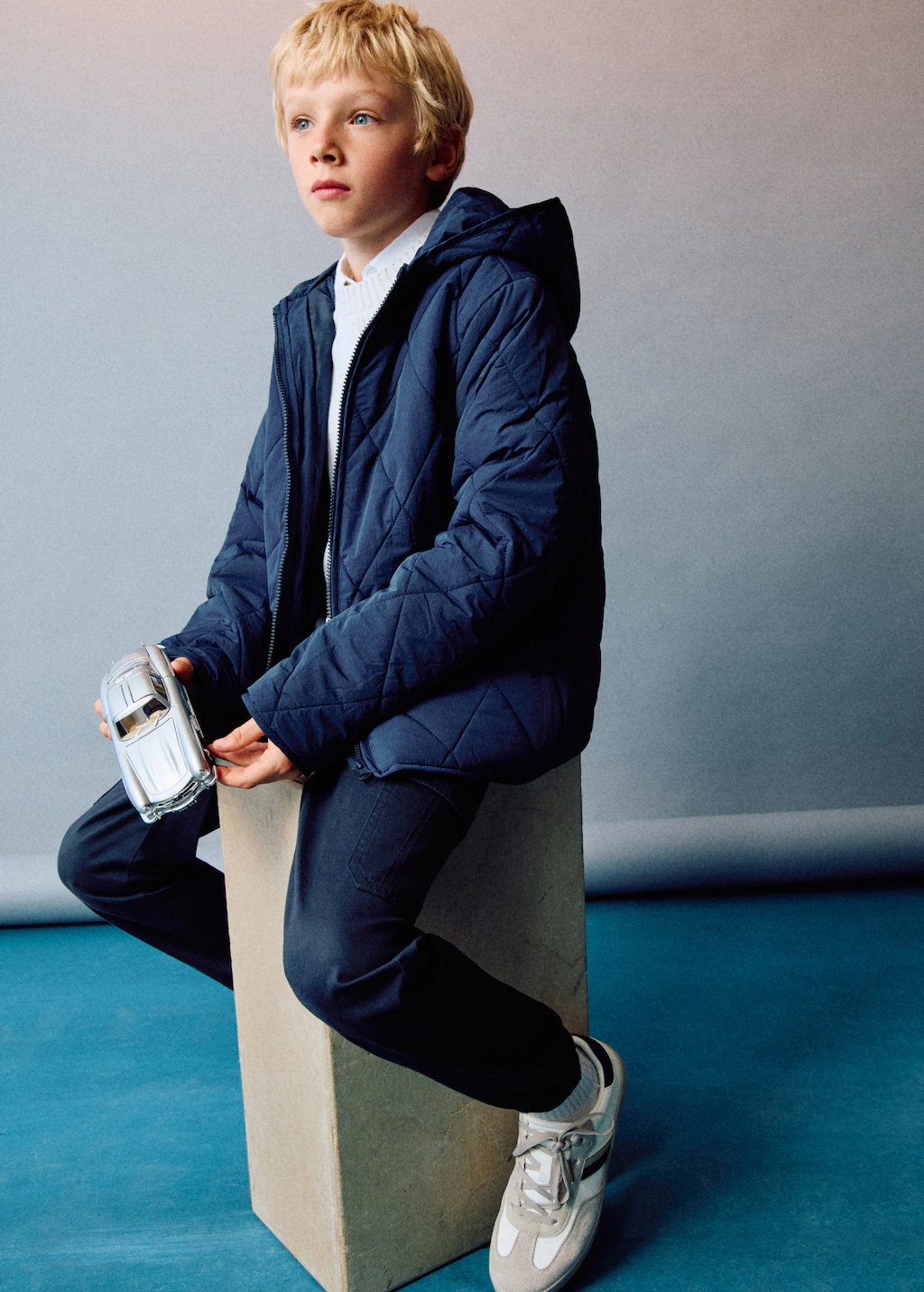 Hood quilted coat