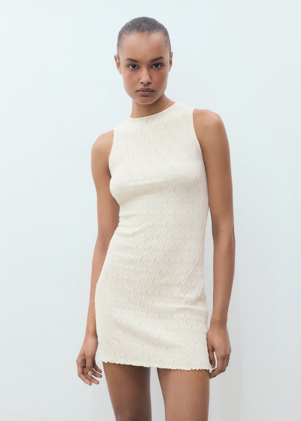 Fitted textured knitted dress