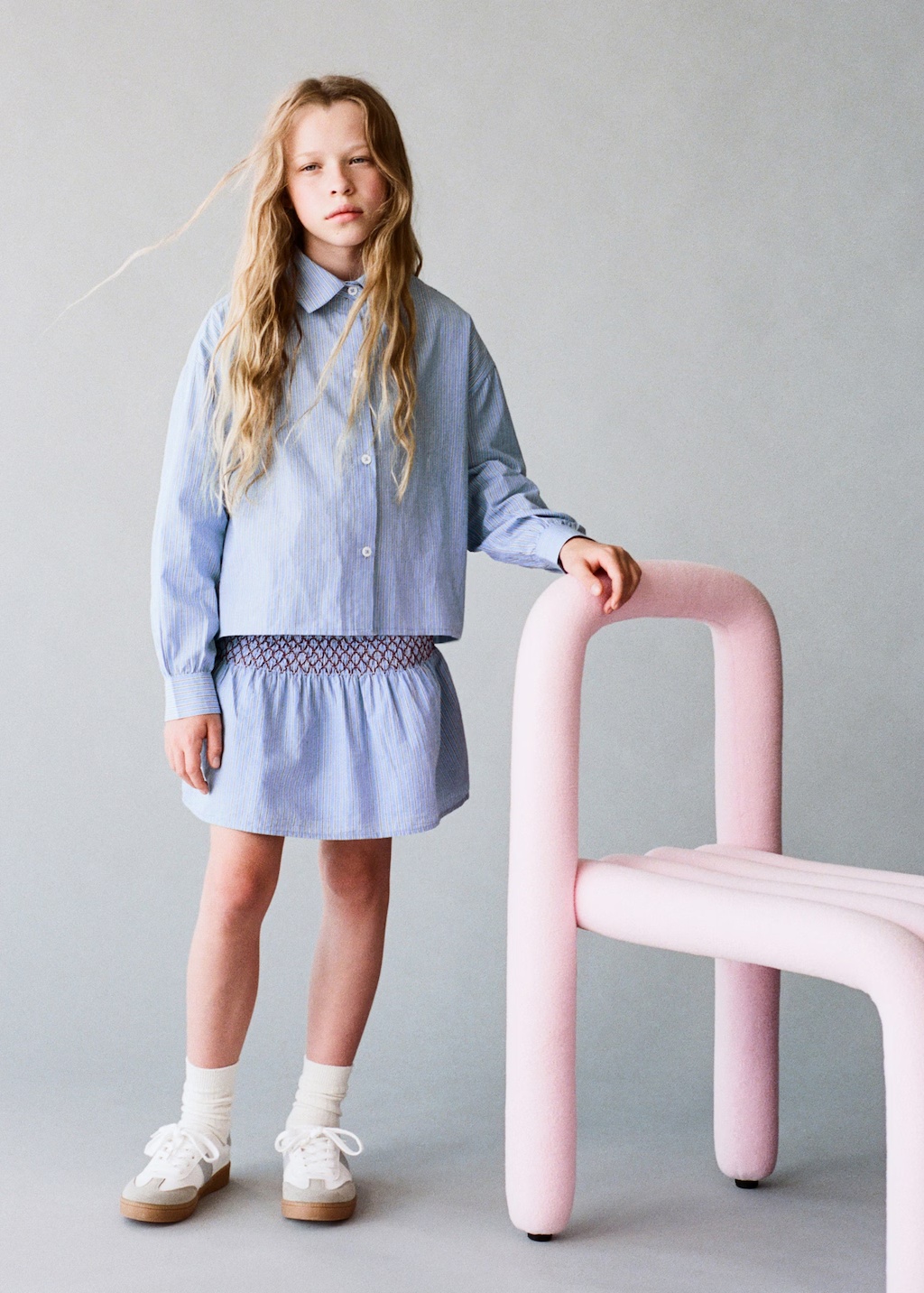 Striped cotton skirt