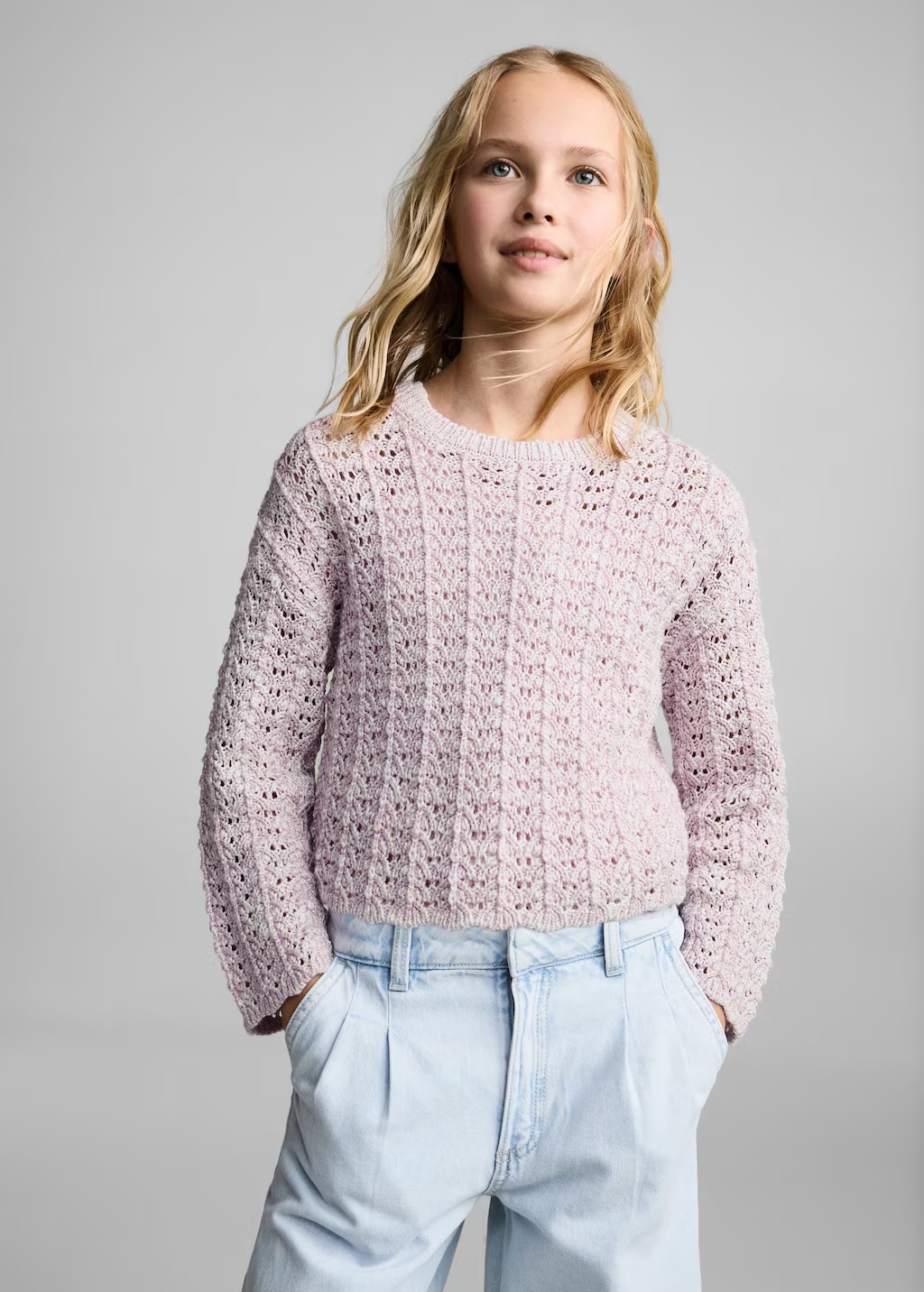 Openwork knit sweater