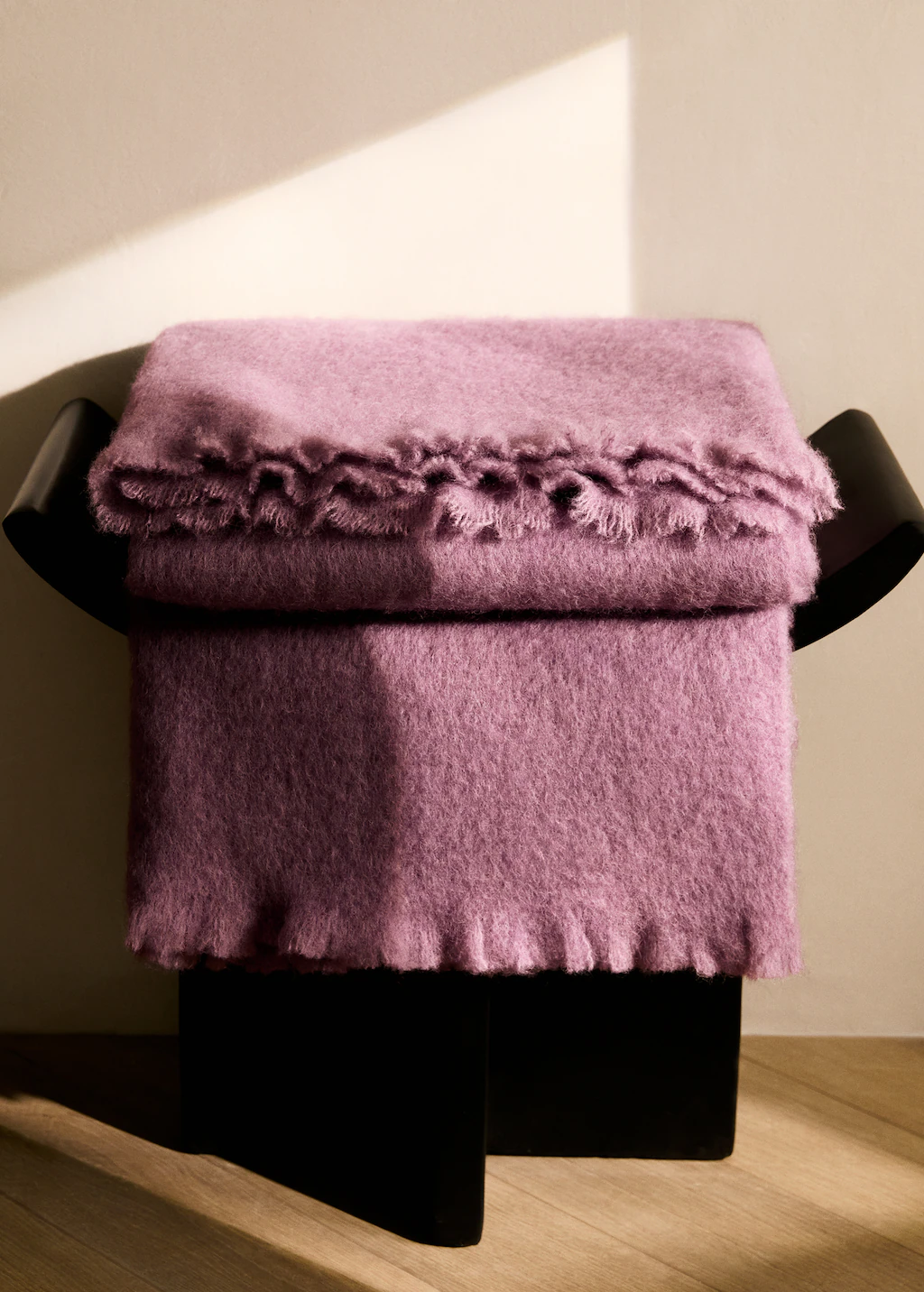 Carded wool blanket