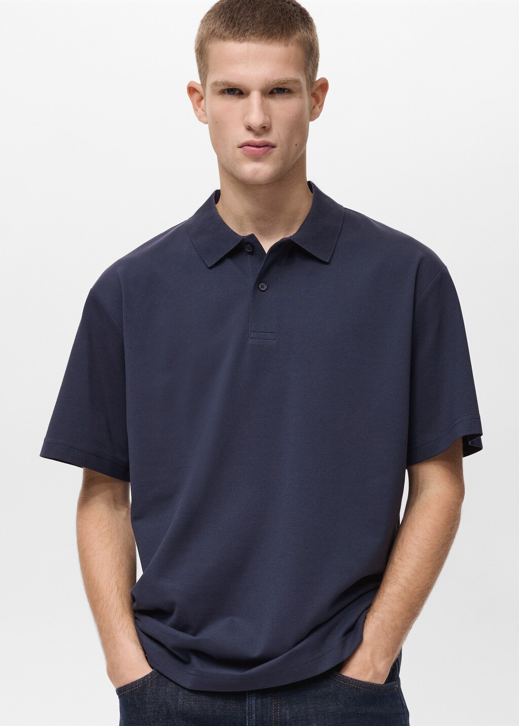 Relaxed-fit cotton piquÃ© polo shirt