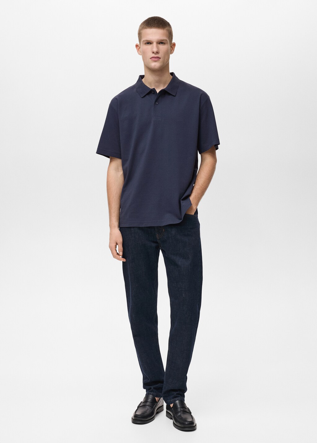 Relaxed-fit cotton piqué polo shirt 3 Relaxed-fit cotton piqué polo shirt