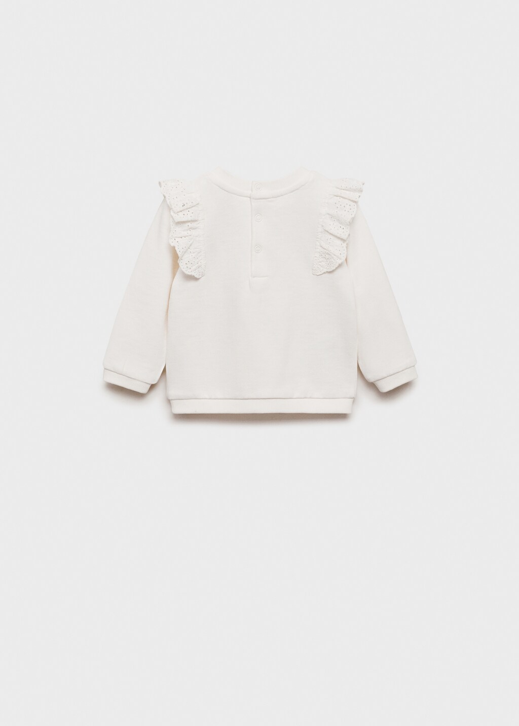 Ruffled embroidered sweatshirt