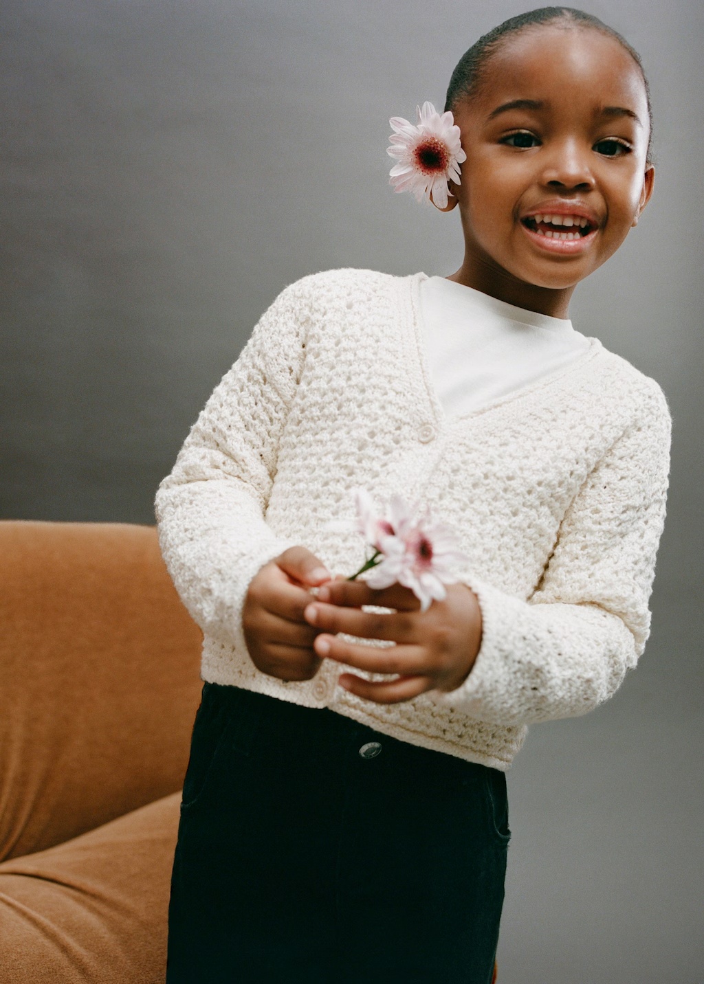Openwork cardigan