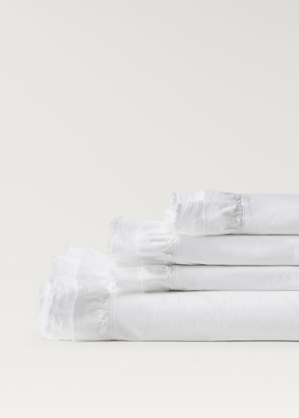 Ruffled washed cotton linen top sheet for 180/200 cm bed 5 Ruffled washed cotton linen top sheet for 180/200 cm bed