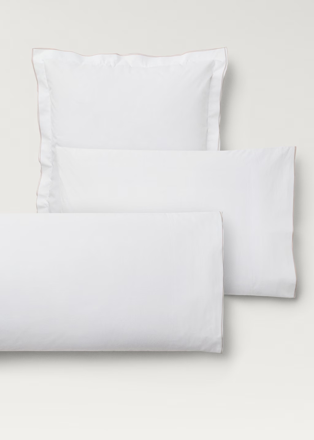 Two cotton percale pillowcases with double overlock 50x75 cm