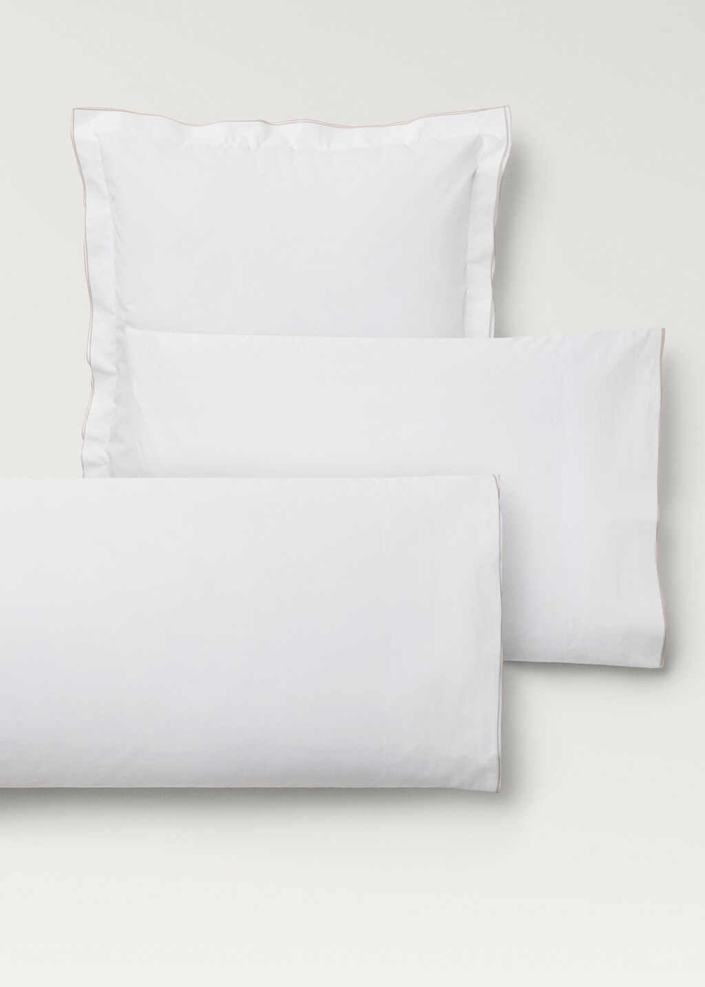 Two cotton percale pillowcases with double overlock 60x60 cm 5 Two cotton percale pillowcases with double overlock 60x60 cm