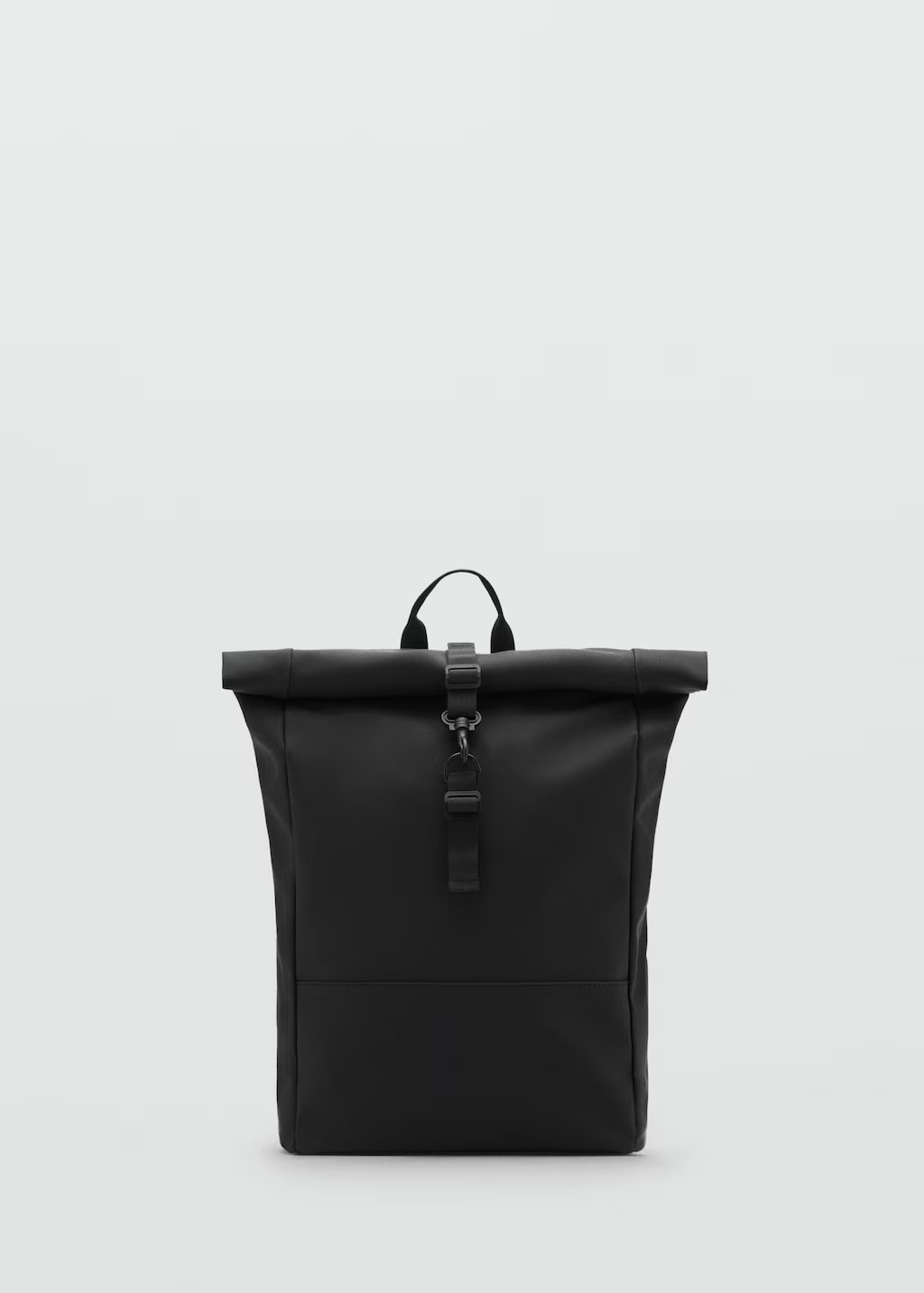 Rubberized backpack with flap closure