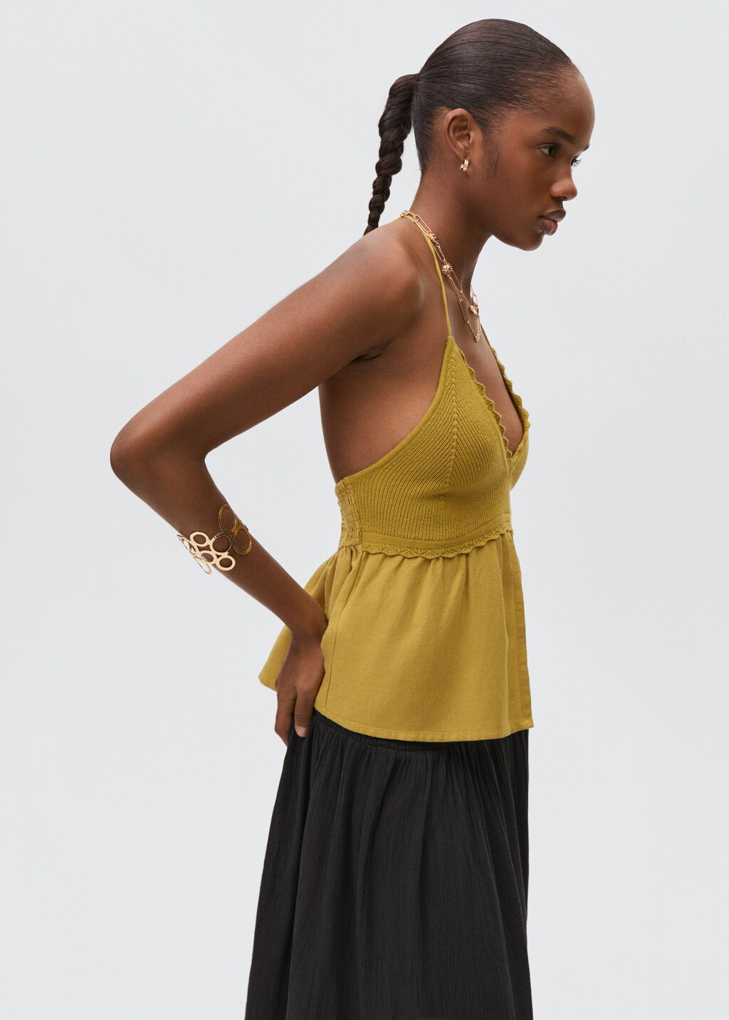Ruffled long skirt