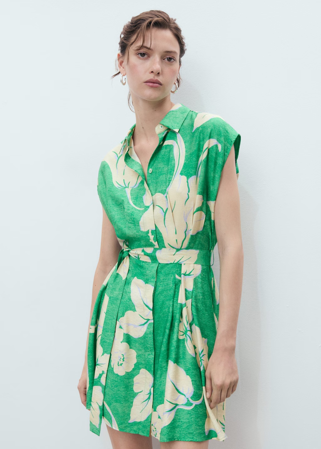 Belt printed dress