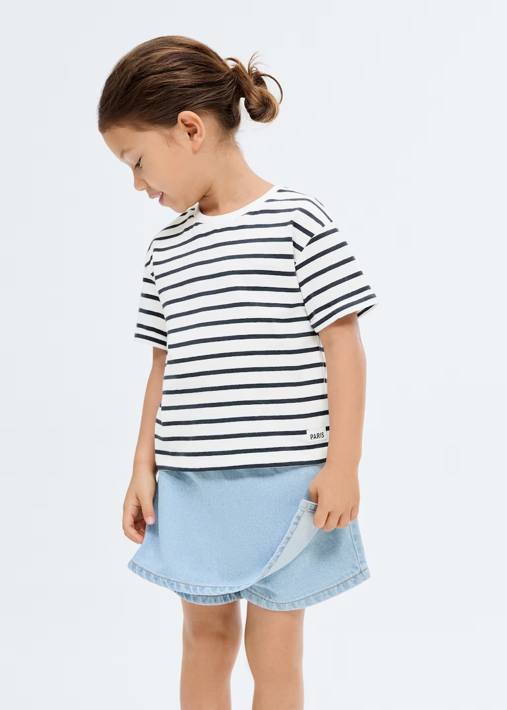 Wrapped denim skort