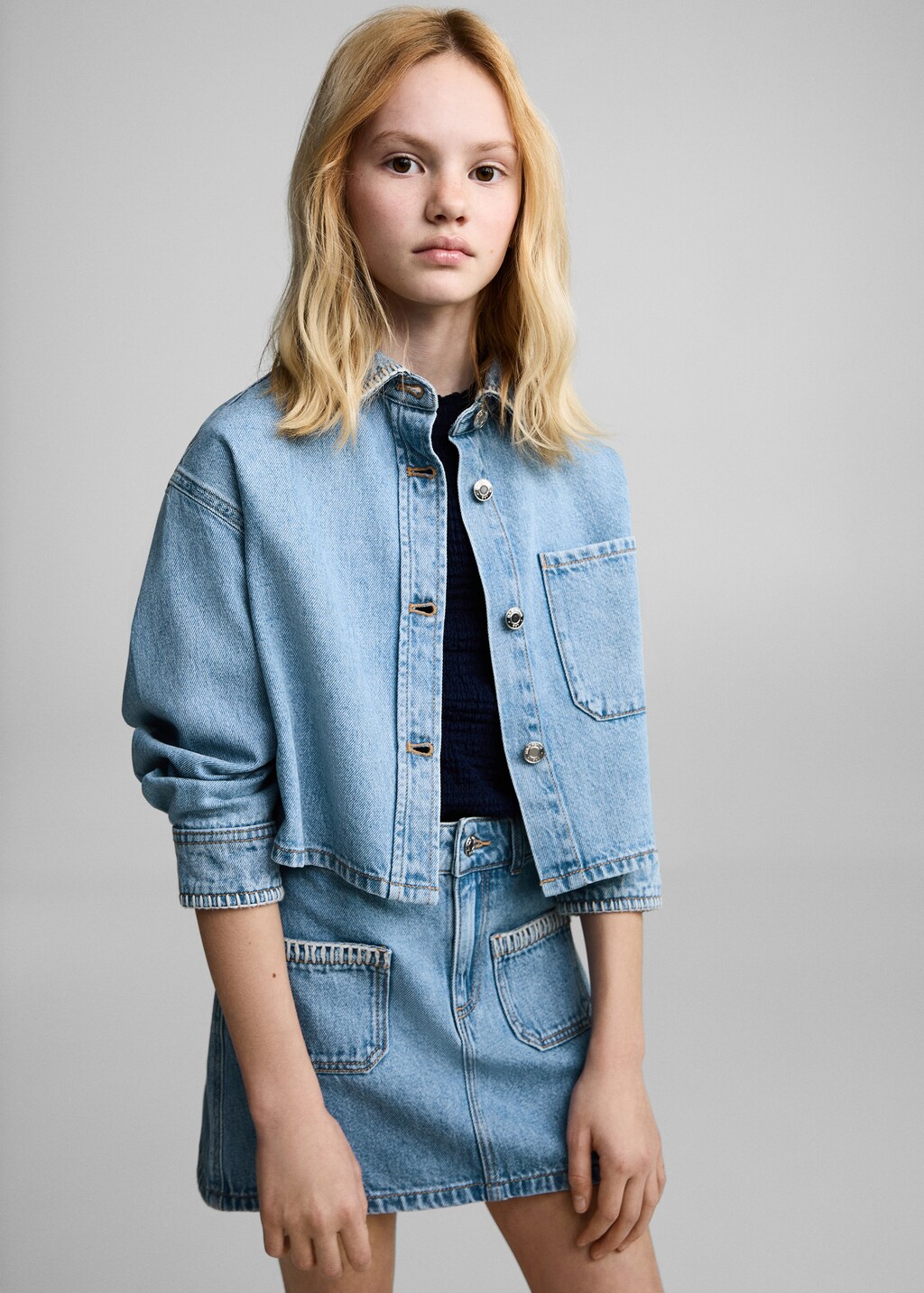 Denim short skirt