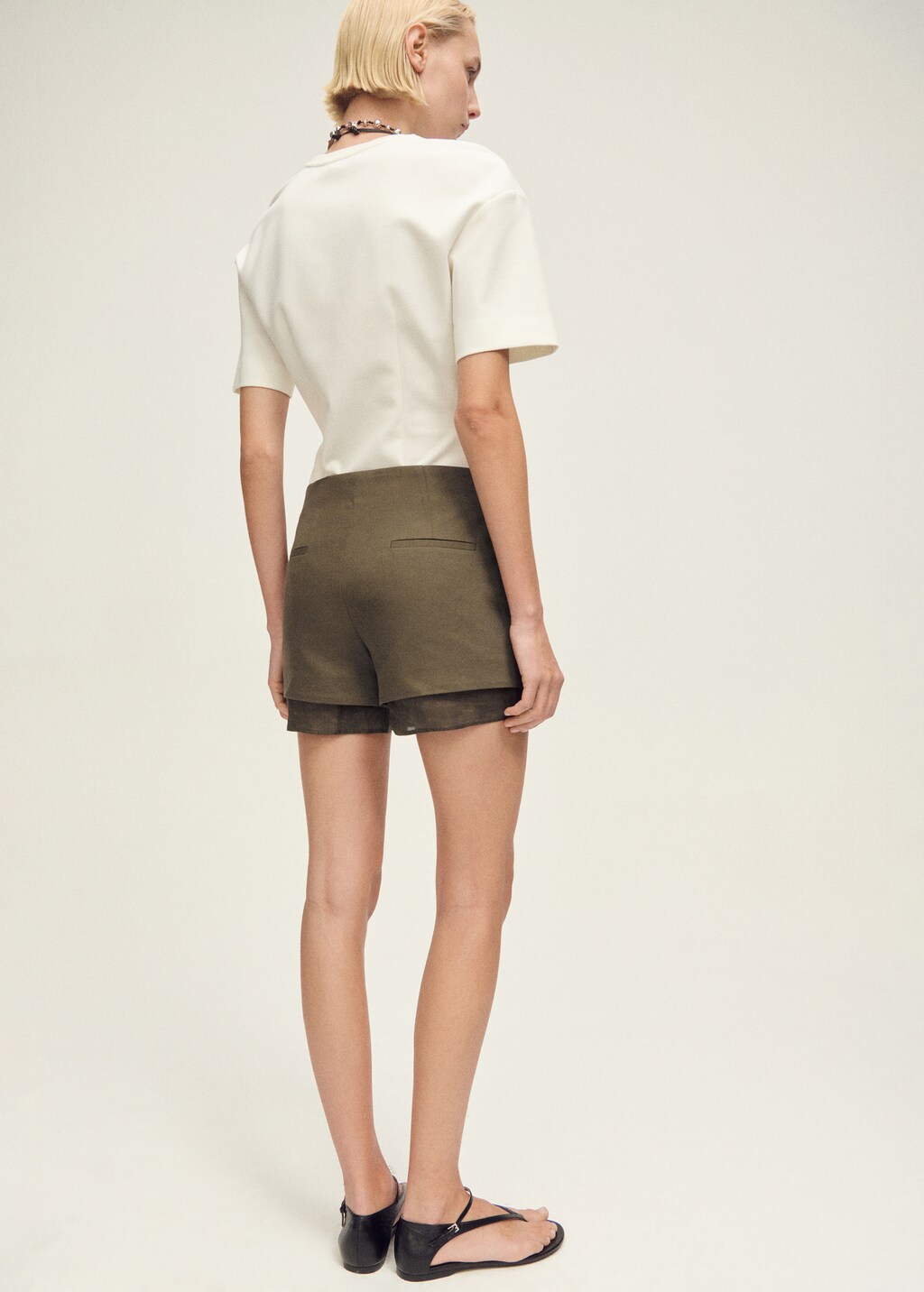 Combined linen-blend shorts 4 Combined linen-blend shorts