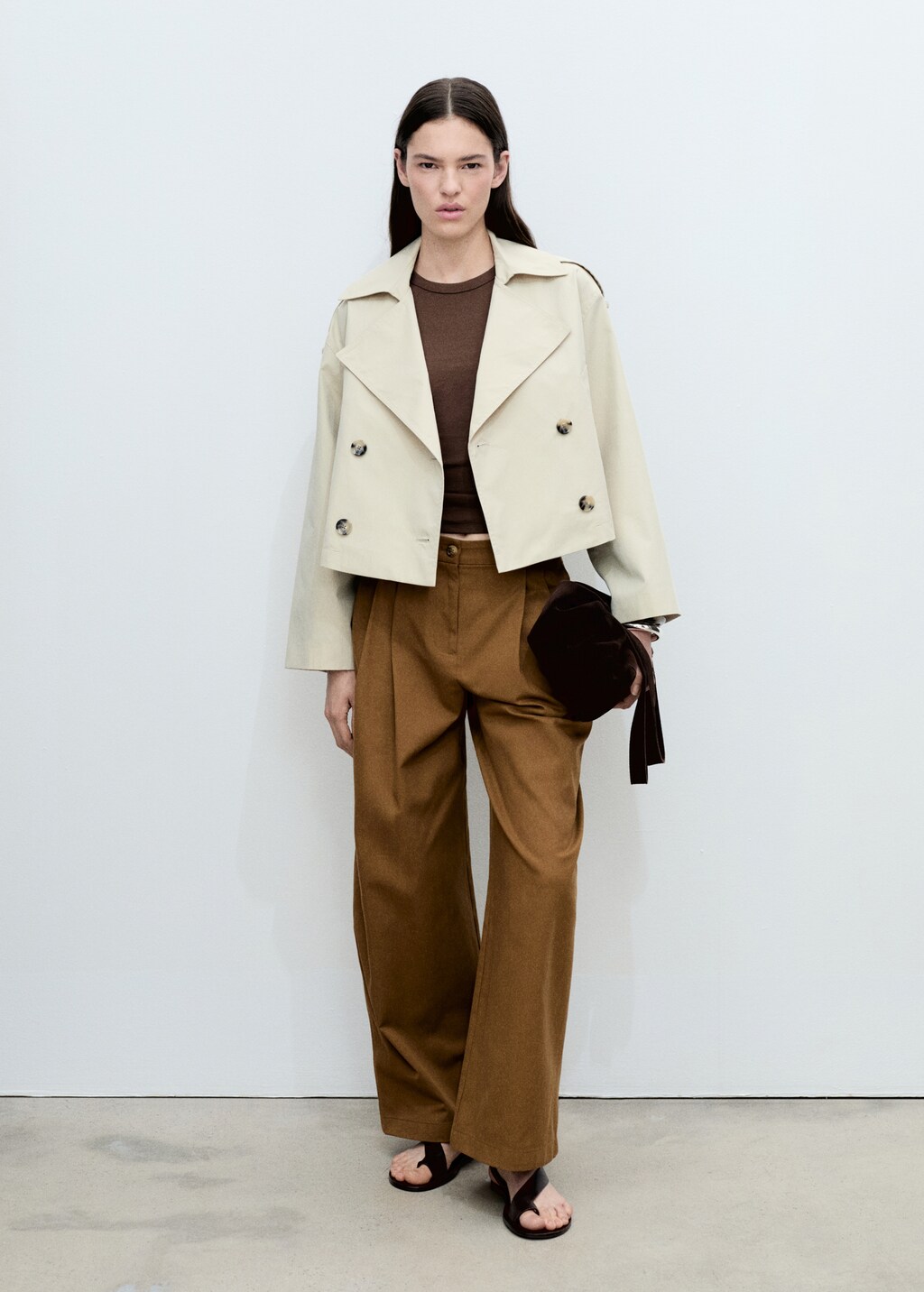 Wide leg pants in cotton and lyocell blend 3 Wide leg pants in cotton and lyocell blend