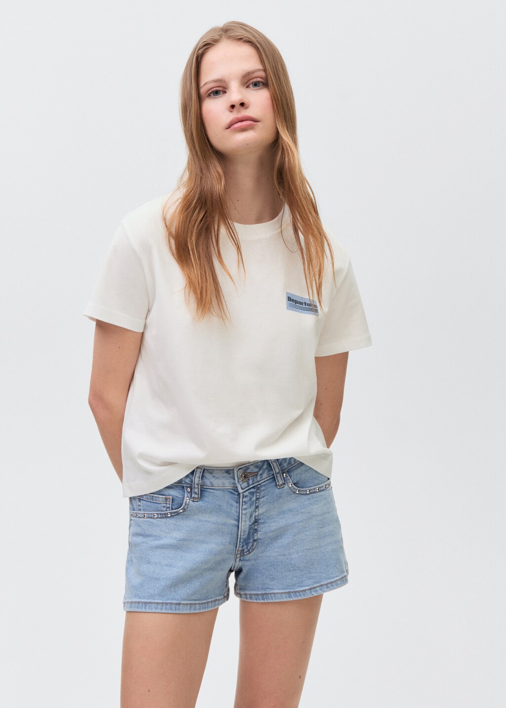 Printed cotton-blend T-shirt