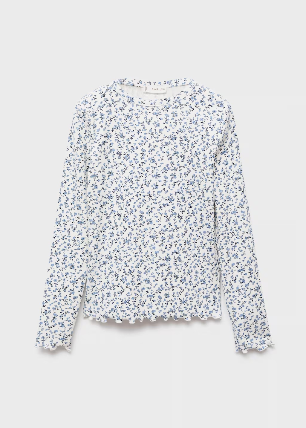 Ribbed printed t -shirt