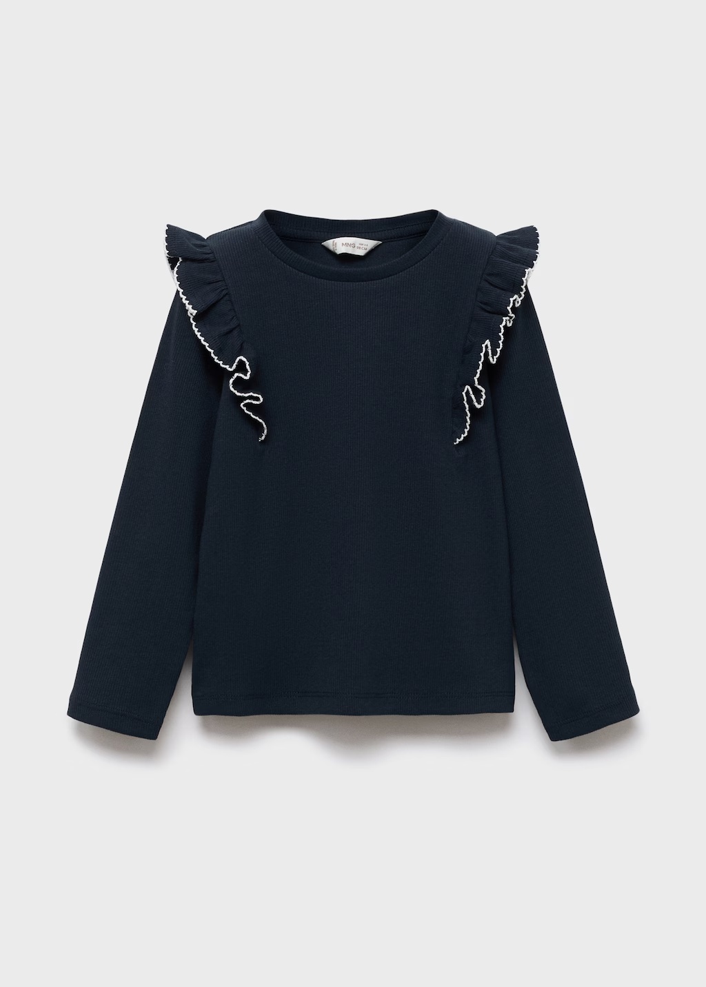 Ruffled ribbed T-shirt