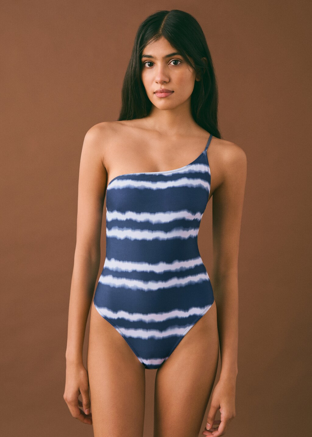 Asymmetrical tie-dye swimsuit