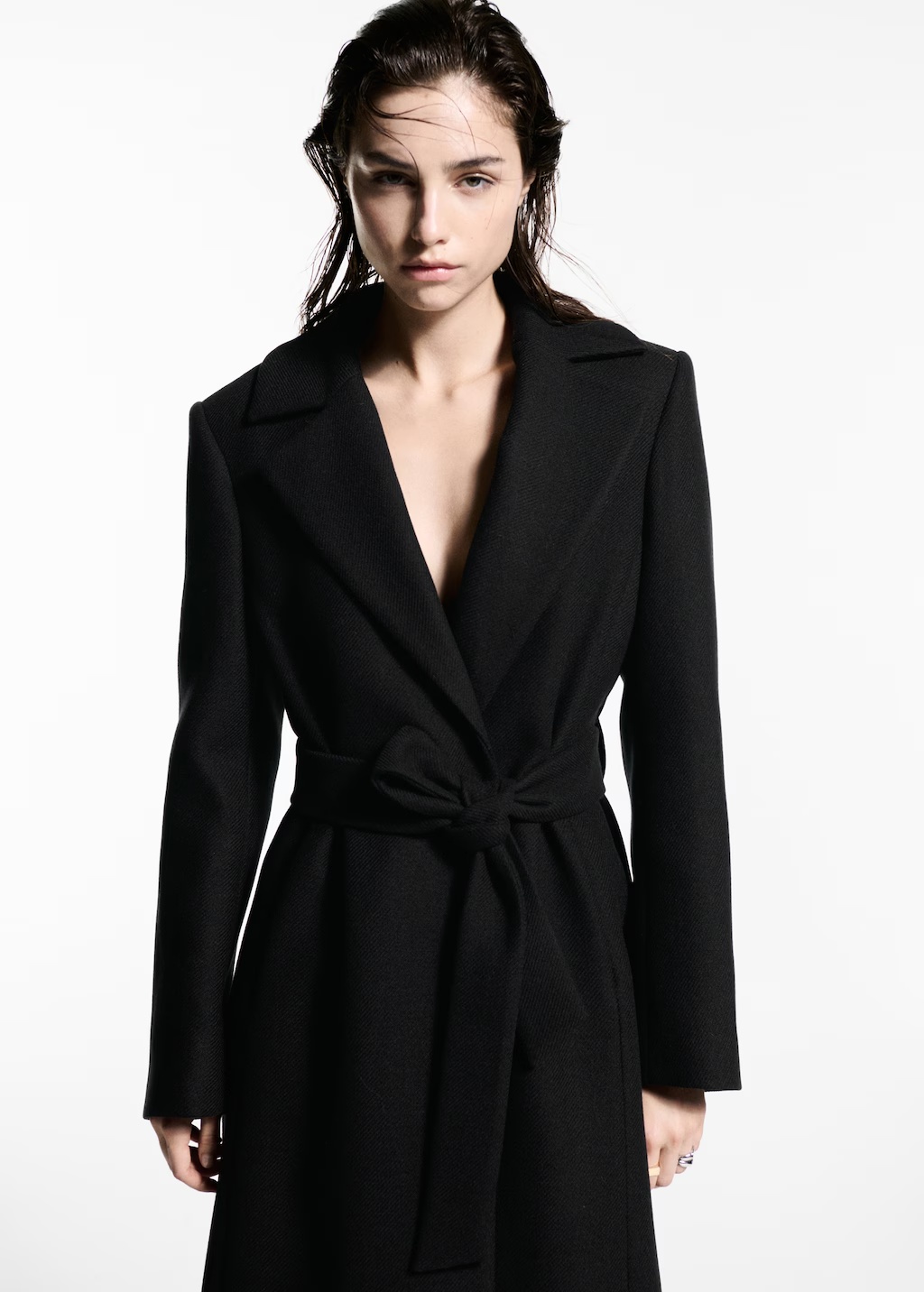 Manteco wool coat with detachable fur collar