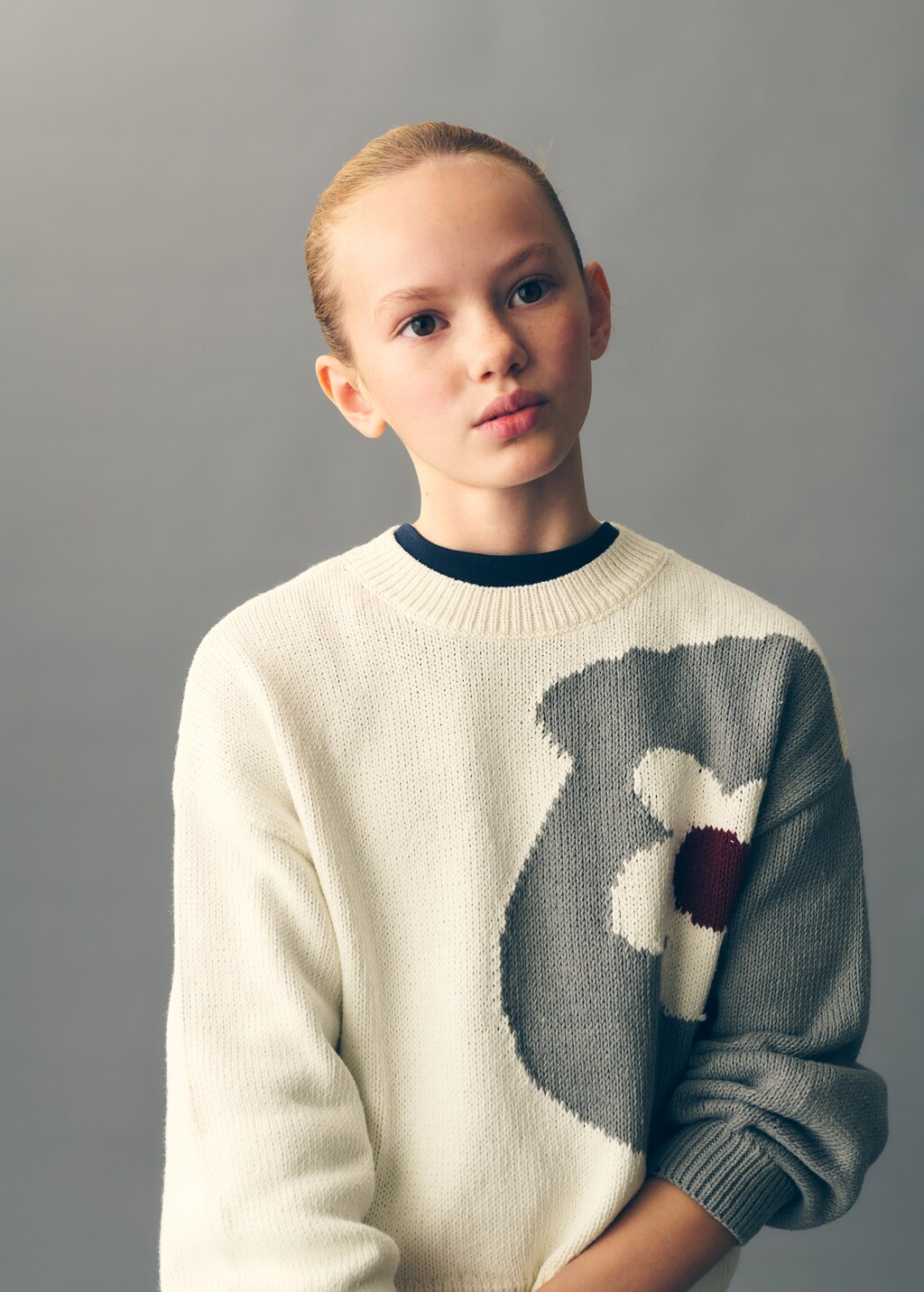 Floral knitted sweater