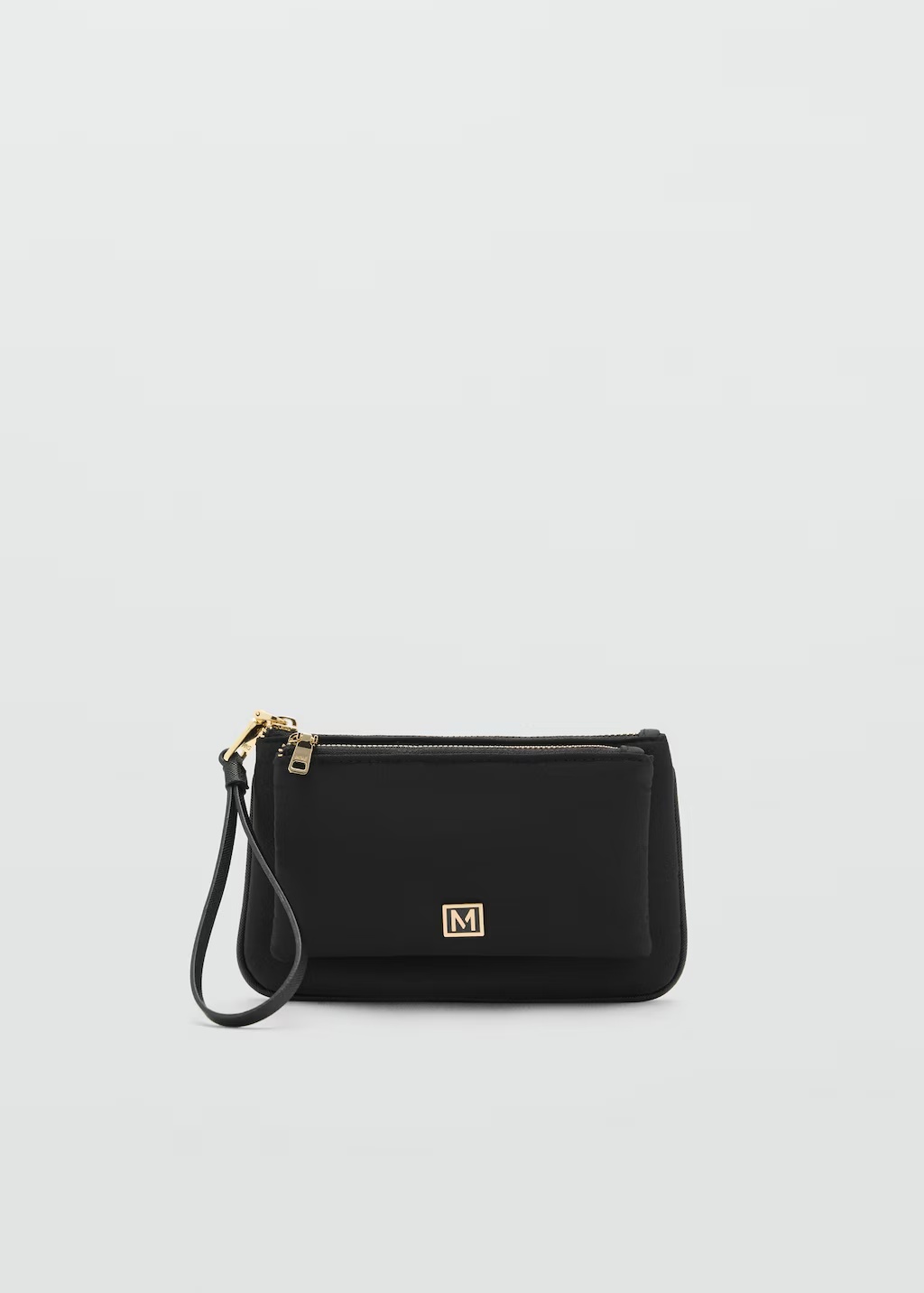 Double-compartment coin purse with logo
